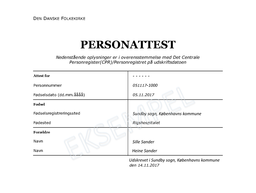 Billede af en personattest